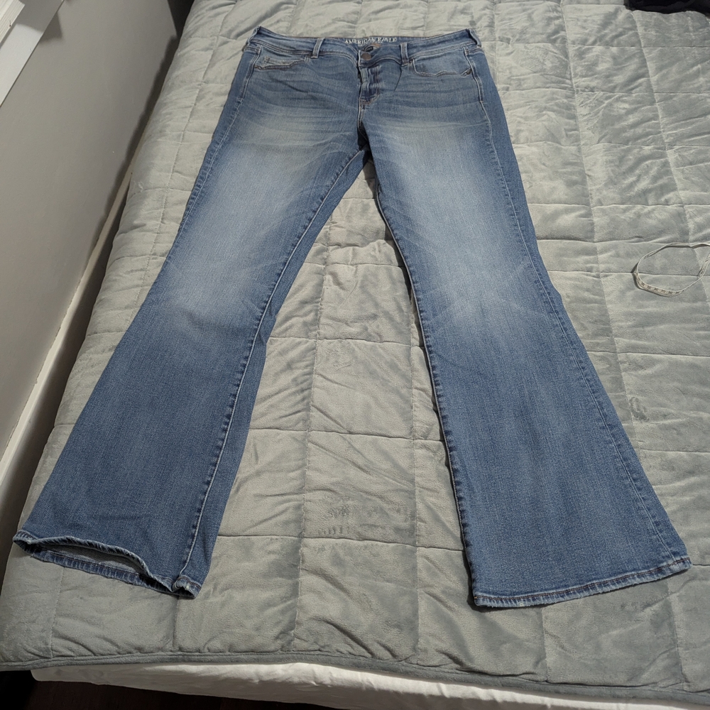 American Eagle Blue Flare Wide Leg Jeans